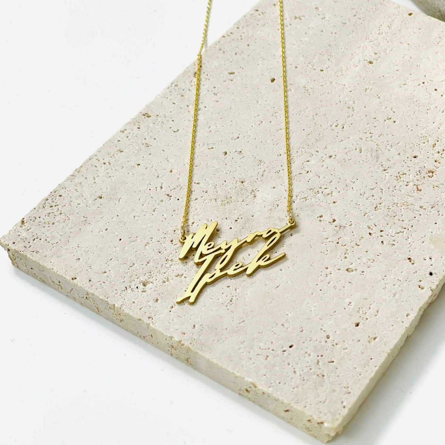 Gepersonaliseerd naamketting met namen handschrift zilver goud verguld-emiza jewellery