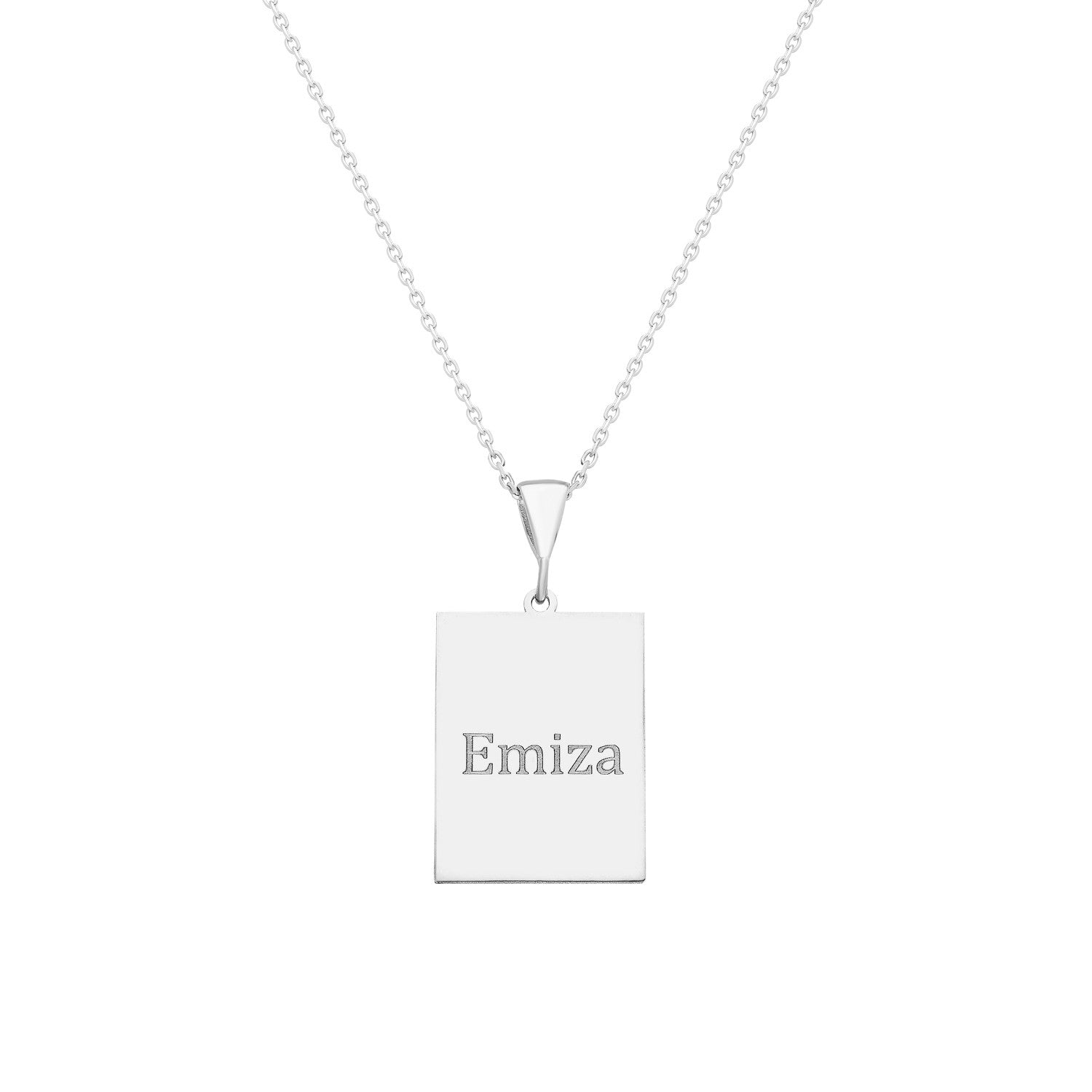 Rechthoek ketting graveerwerk - emiza jewellery