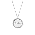 Rond ketting met steentjes graveerwerk - emiza jewellery