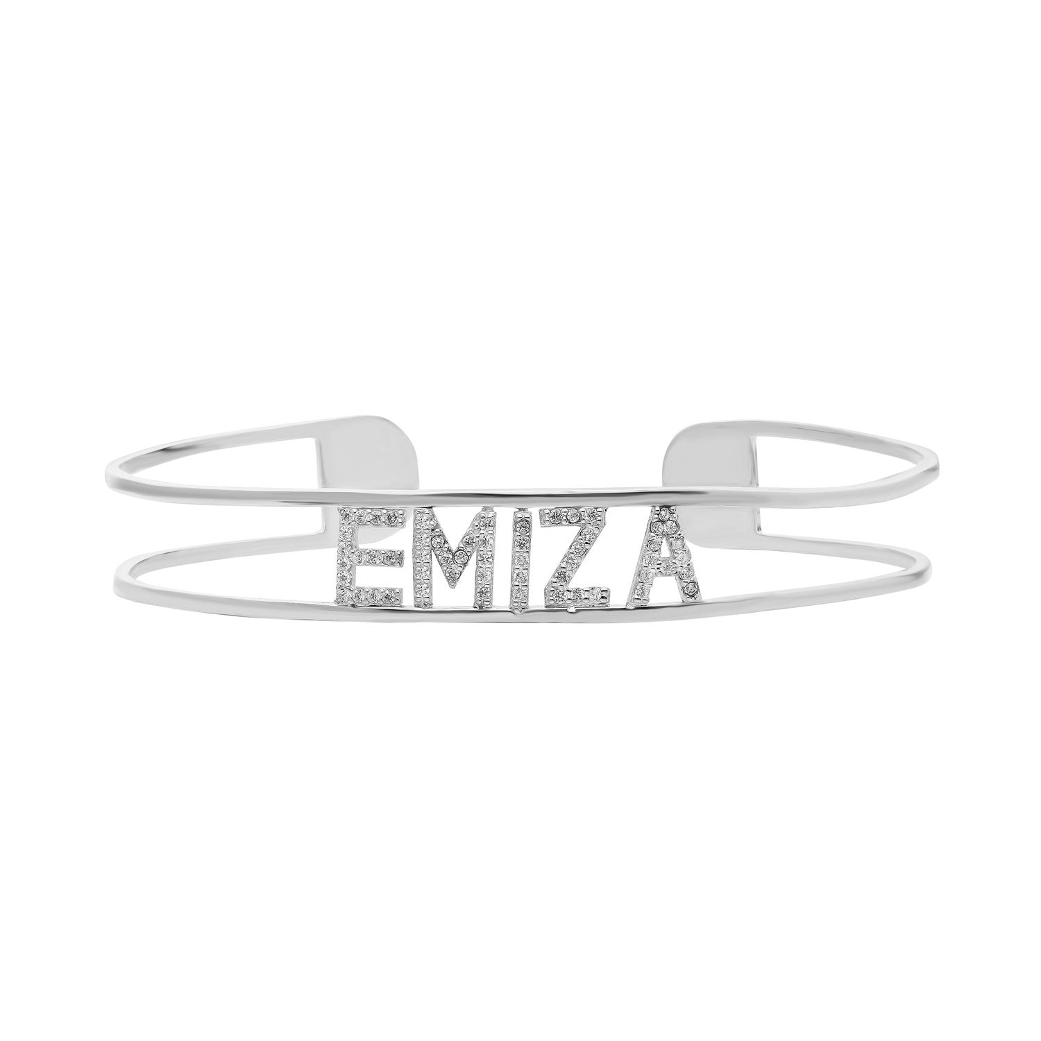 Naam armband drukletters steentjes - emiza jewellery