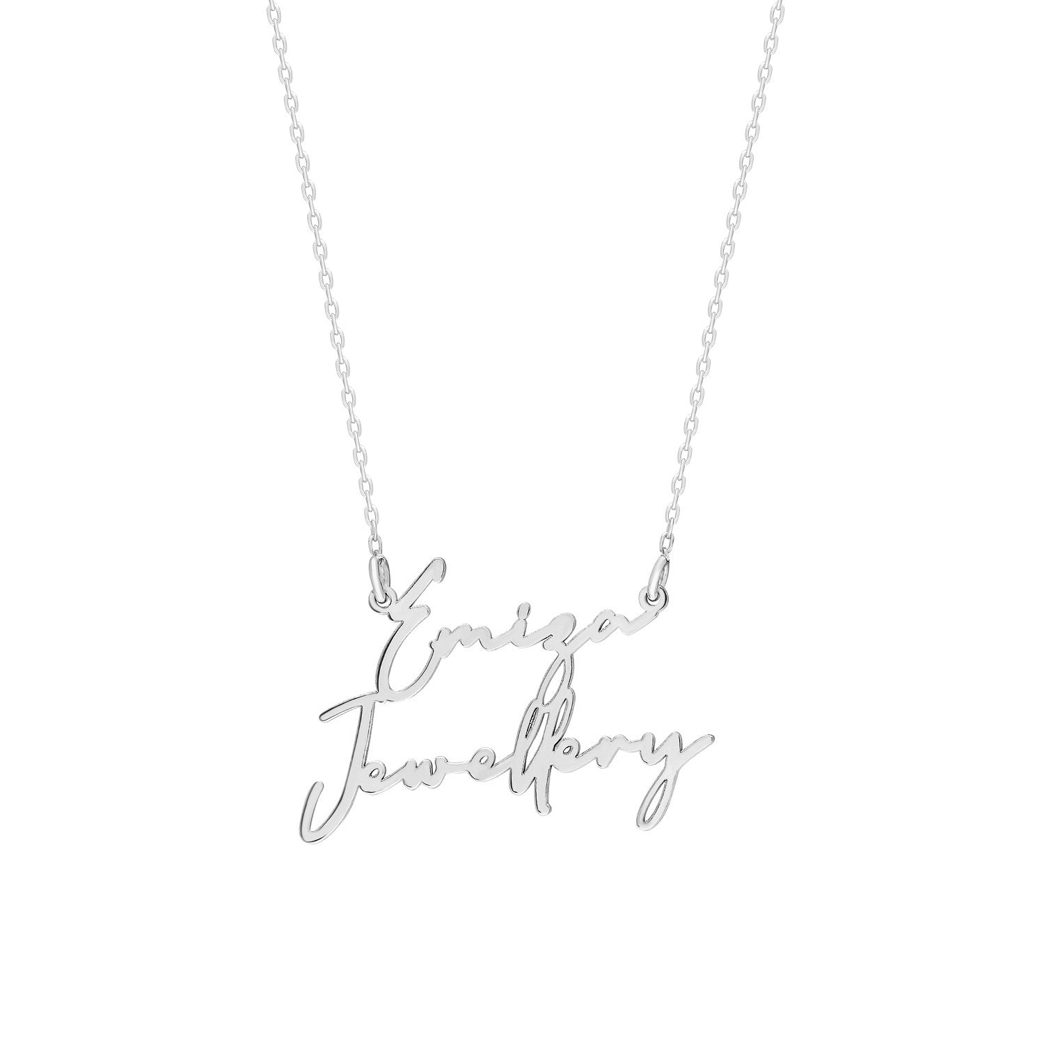 Naamketting handschrift horizontaal dubbel - emiza jewellery