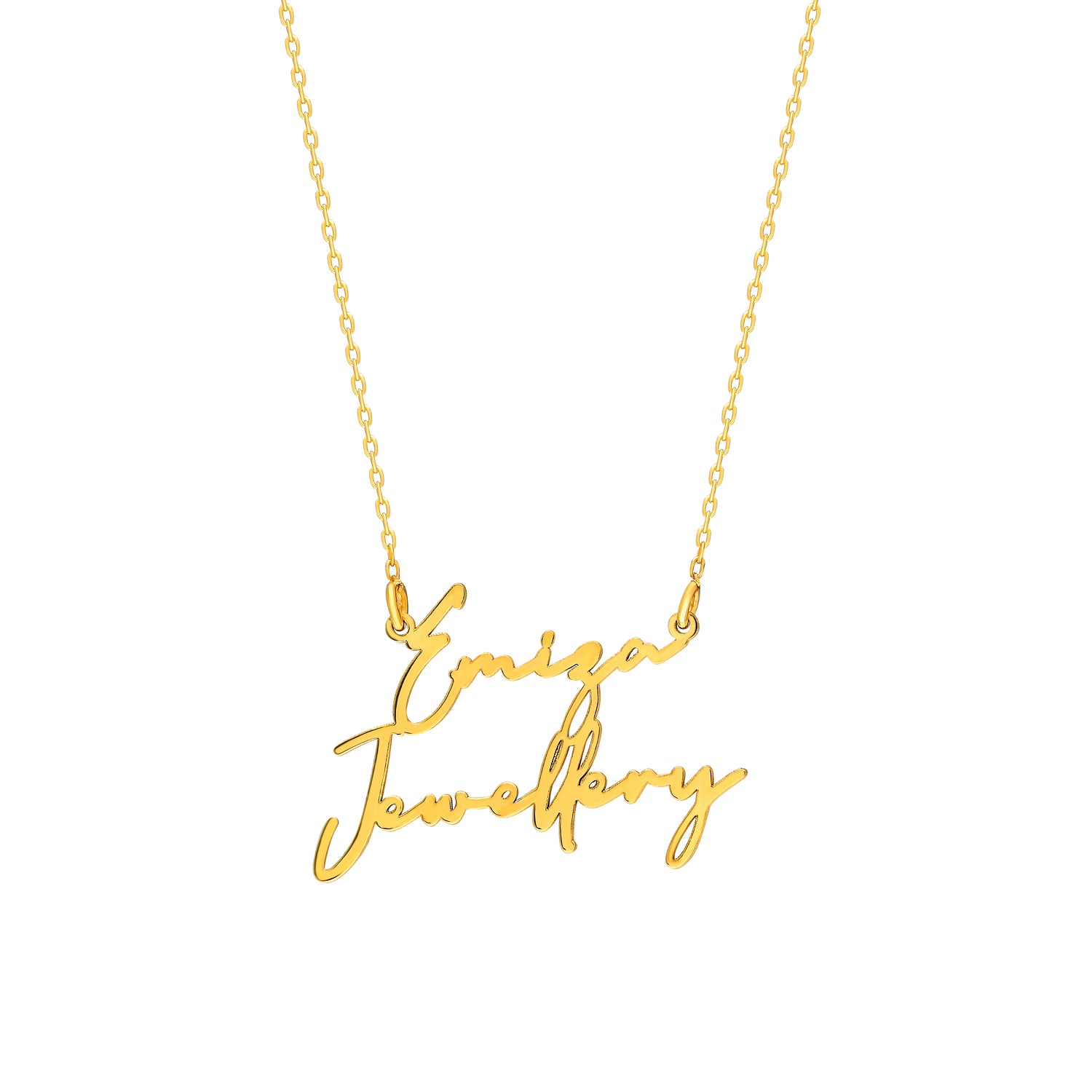 Naamketting handschrift horizontaal dubbel - emiza jewellery