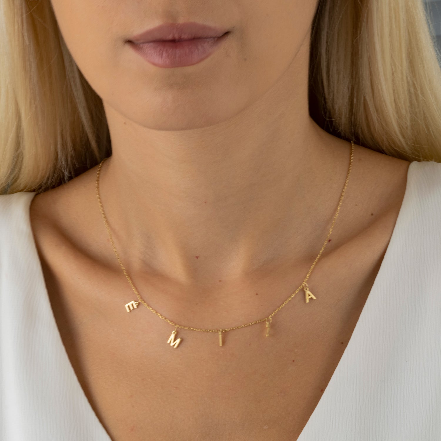 Naamketting zonder steentjes - emiza jewellery