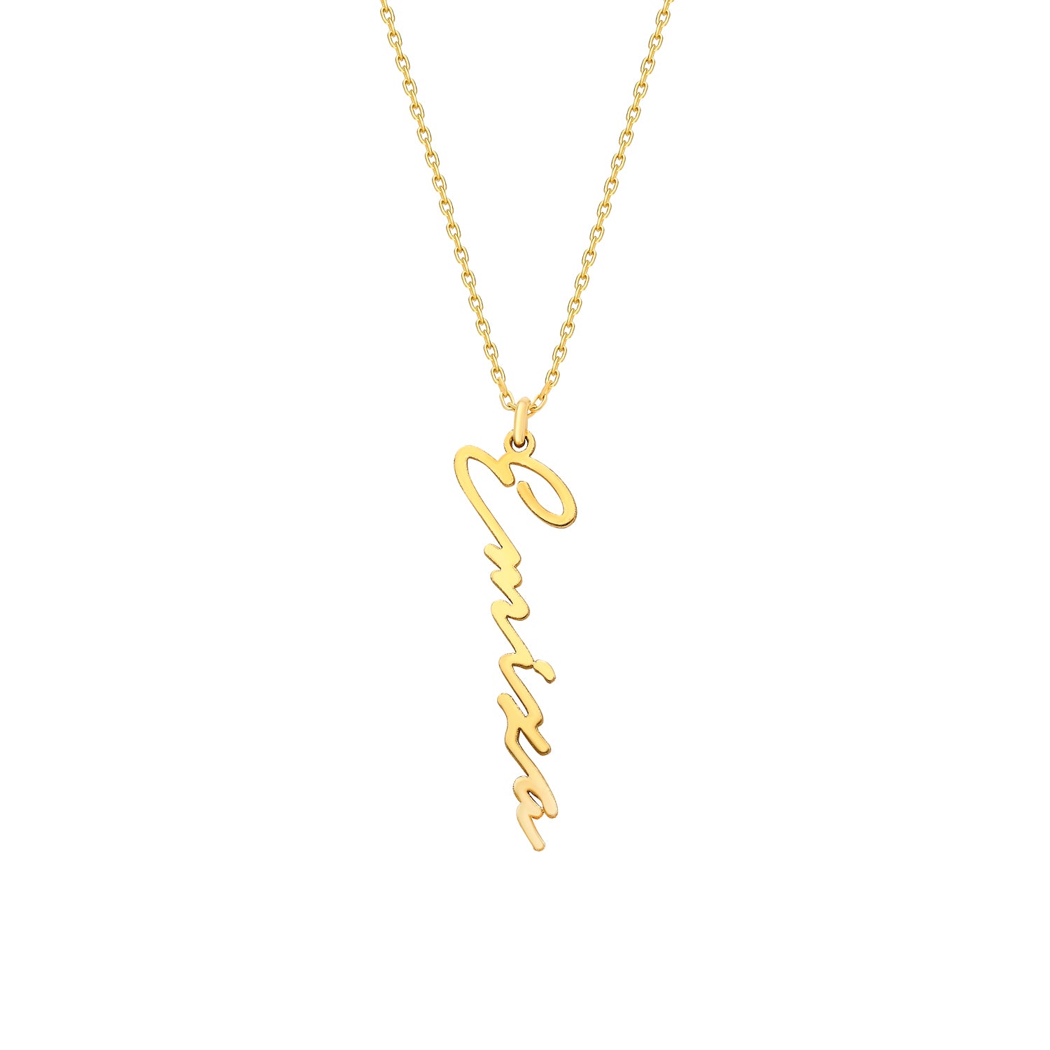 Naamketting handschrift verticaal - emiza jewellery