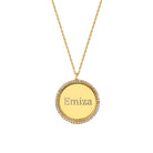 Rond ketting met steentjes graveerwerk - emiza jewellery