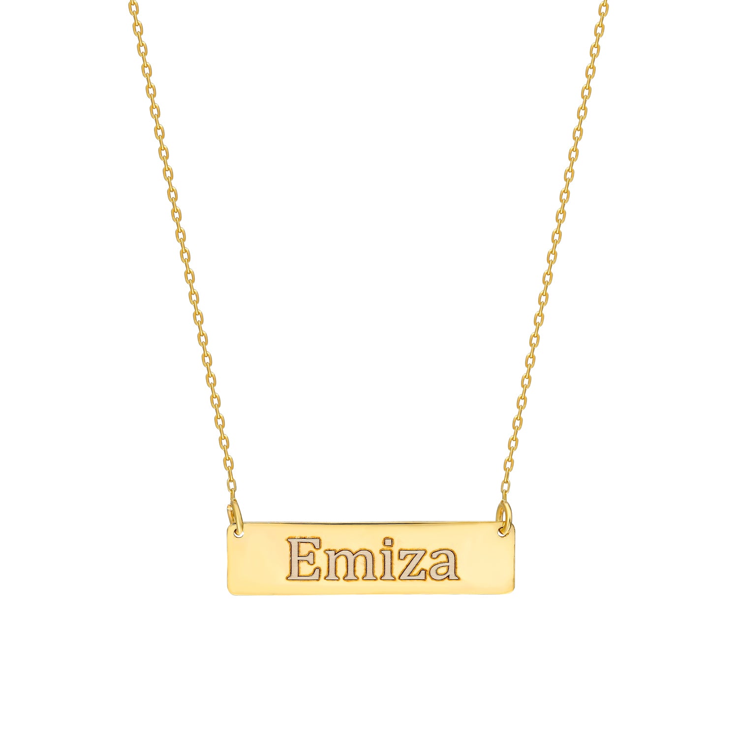 Rechthoek bar ketting graveerwerk - emiza jewellery